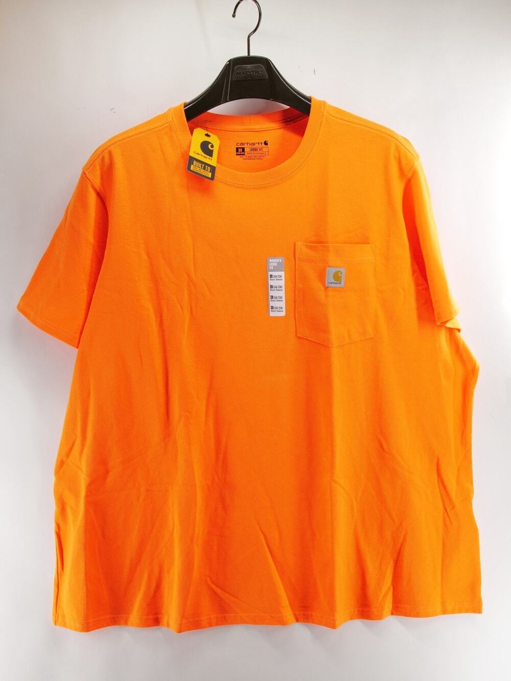 Carhartt Women 3XL 24-26W Orange Short Sleeve Loose Pocket T-Shirt NWT Casual